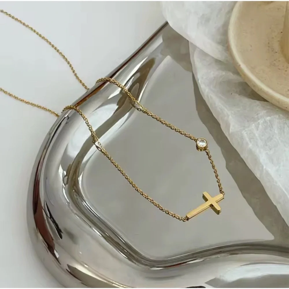 Cross Necklace | 14k Hypoallergenic Stainless Steel | Dainty Faith Jewelry - Picture 6 of 6